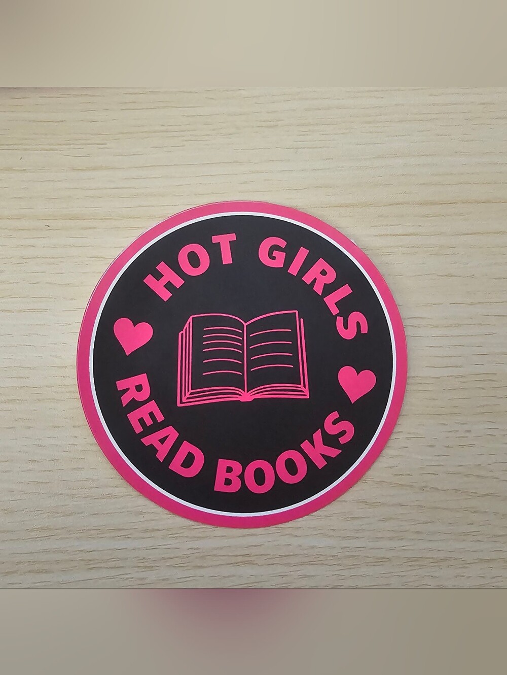 Hot Girls Read Books 5" x 5" Vinyl Sticker | BookTok Reader | Pink & Black